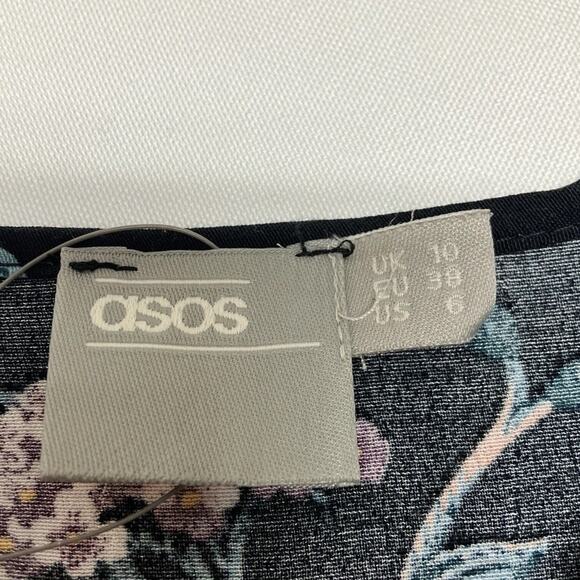 ASOS Maternity Floral Keyhole Maxi Dress Womens Size 6 Black - Picture 9 of 13